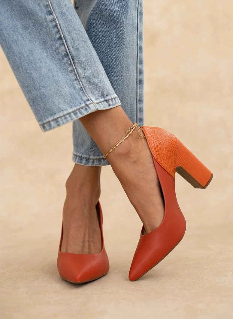 Γόβες μυτερές με ανάγλυφο σχέδιο VIZZANO 1285.431 - Κεραμιδί - Image 7