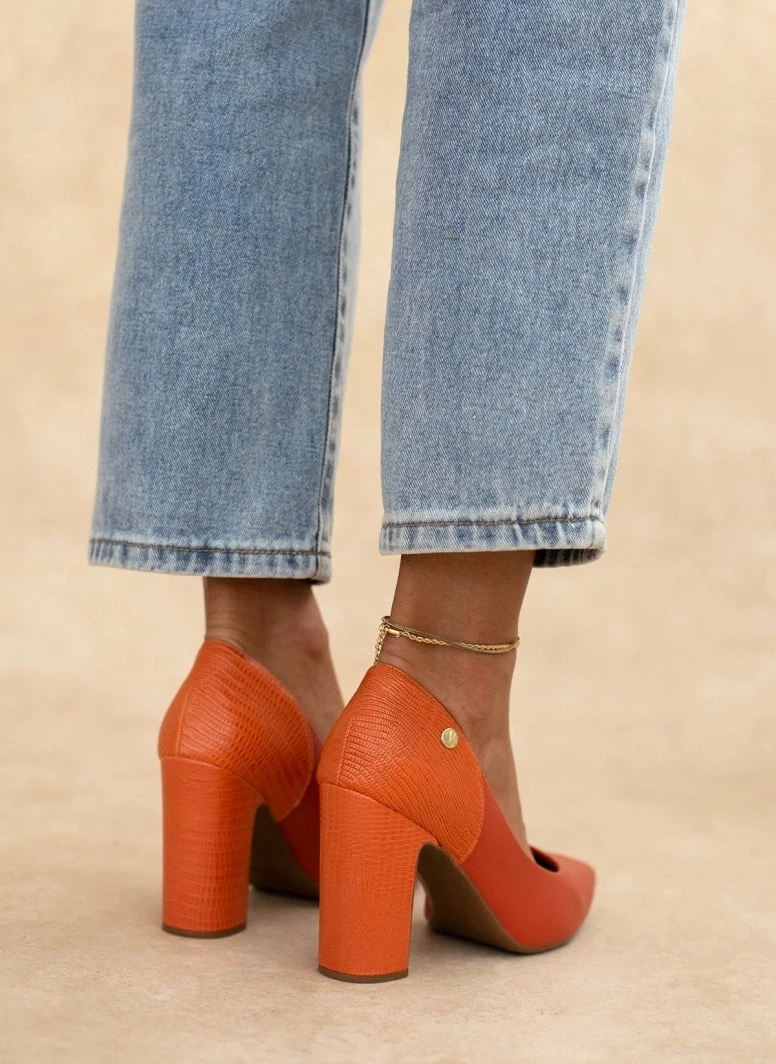 Γόβες μυτερές με ανάγλυφο σχέδιο VIZZANO 1285.431 - Κεραμιδί - Image 4