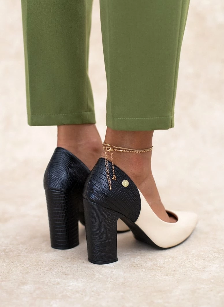 Γόβες μυτερές με διχρωμία VIZZANO 1285.431 - Μαύρο/Μπεζ - Image 4