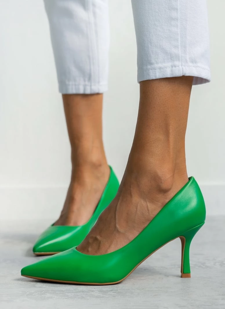 The Fashion Project Γόβες μυτερές με λεπτό τακούνι - Πράσινο