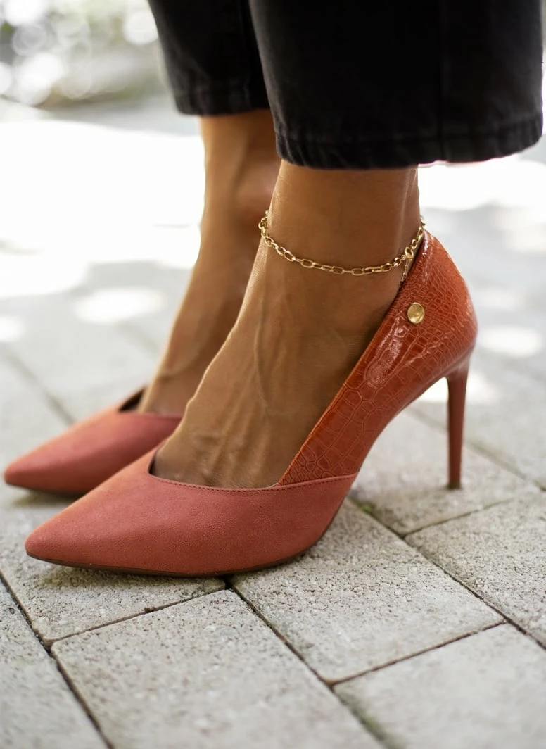 Γόβες μυτερές με Pattern VIZZANO 1344.104 - Κεραμιδί - Image 4