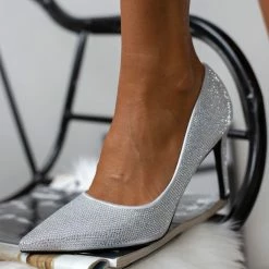 The Fashion Project Γόβες μυτερές με Strass - Ασημί