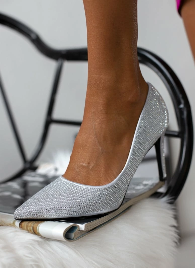 The Fashion Project Γόβες μυτερές με Strass - Ασημί