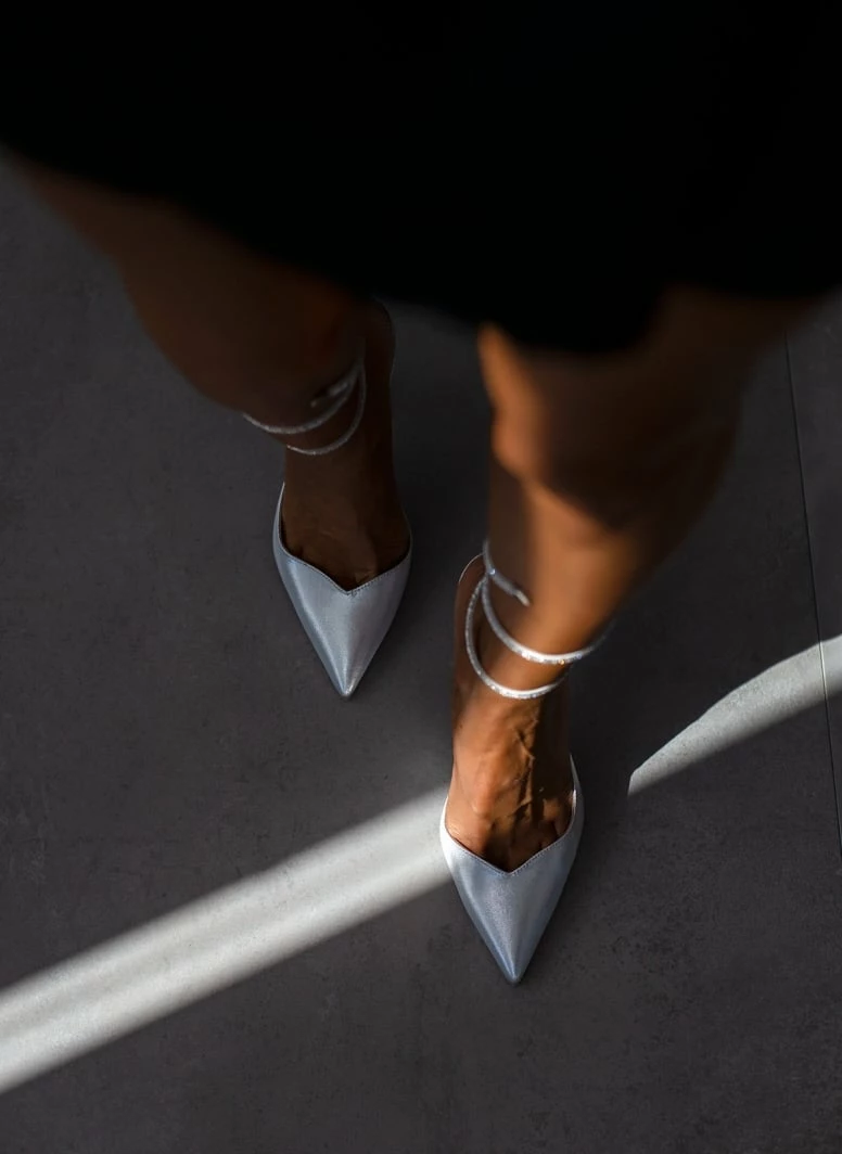 Γόβες μυτερές με Strass έλασμα Tfp - Ασημί - Image 4