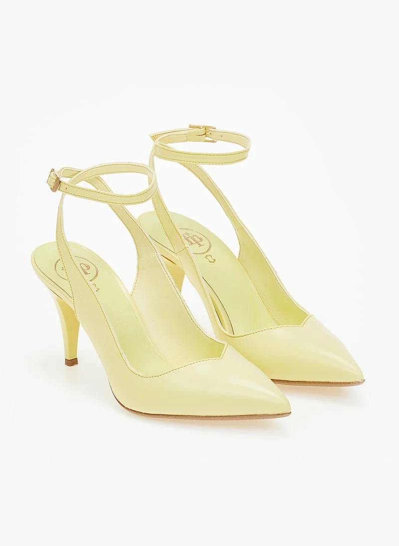 Γόβες μυτερές με λουράκι Tfp - Λεμονί - Image 6