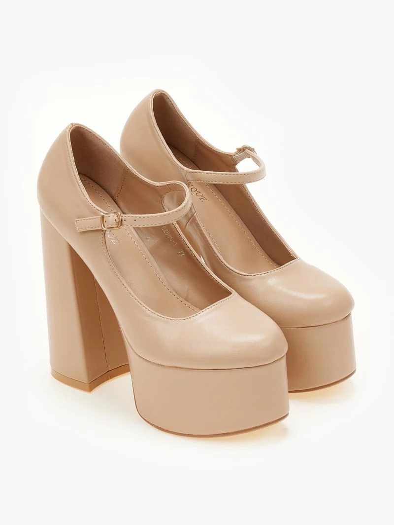 The Fashion Project Γόβες με φιάπα και κούμπωμα στο πλάι - Nude - Image 5