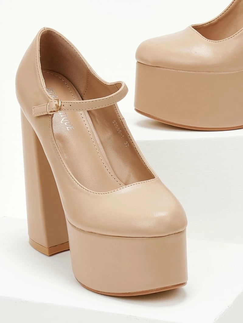 The Fashion Project Γόβες με φιάπα και κούμπωμα στο πλάι - Nude - Image 6