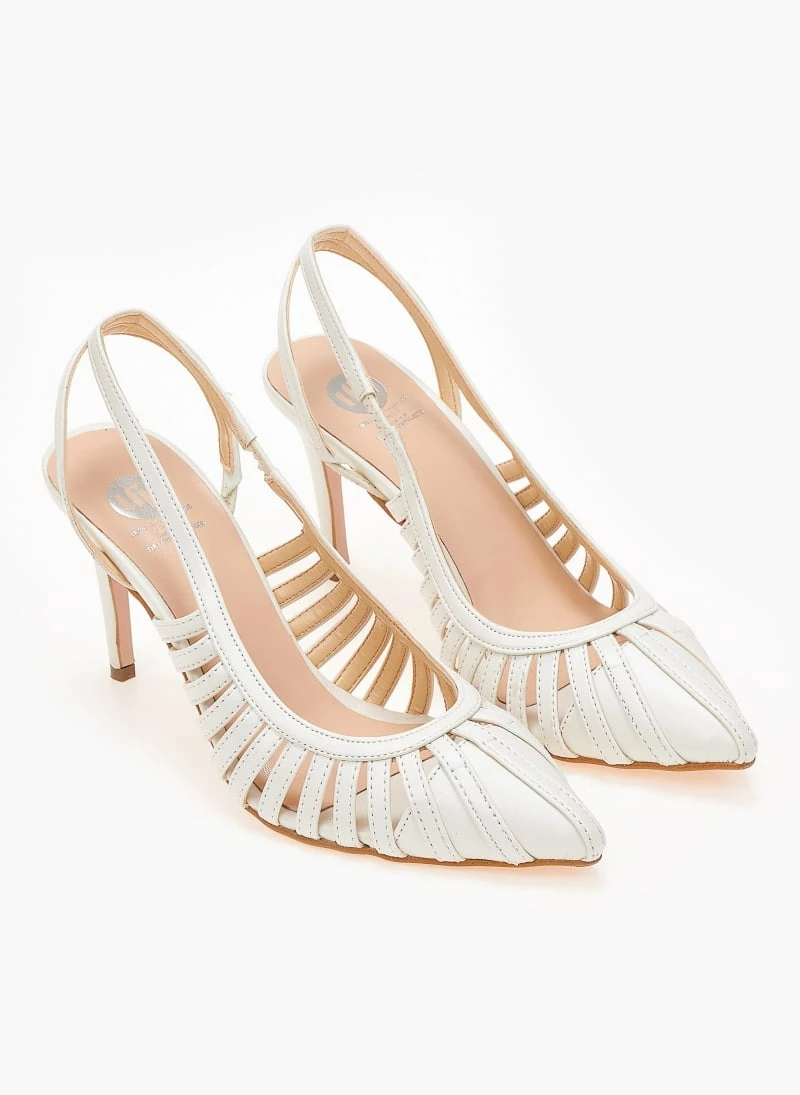 Γόβες μυτερές με ανοίγματα Tfp - Λευκό