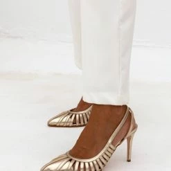 Γόβες μυτερές με ανοίγματα Tfp - Χρυσό