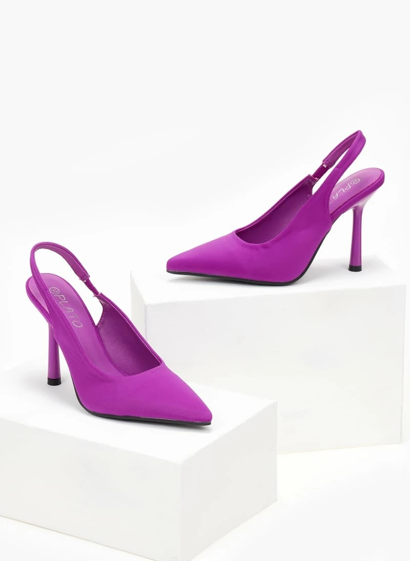 The Fashion Project Γόβες σατέν μυτερές με άνοιγμα - Μωβ - Image 6