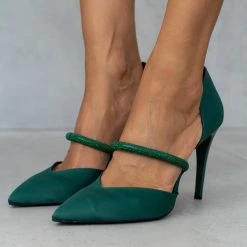 Γόβες σατέν ανοιχτές με Strass Tfp - Κυπαρισσί