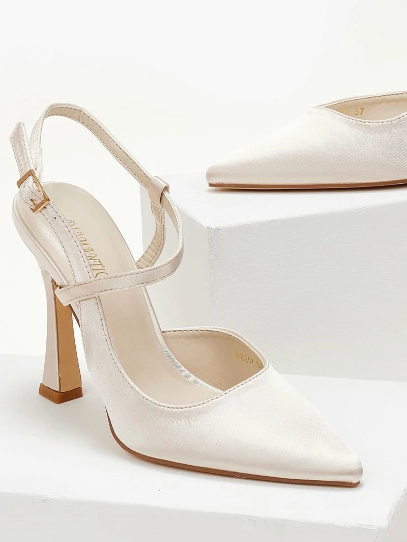 The Fashion Project Γόβες σατέν με δέσιμο στο πλάι - Άμμου - Image 6