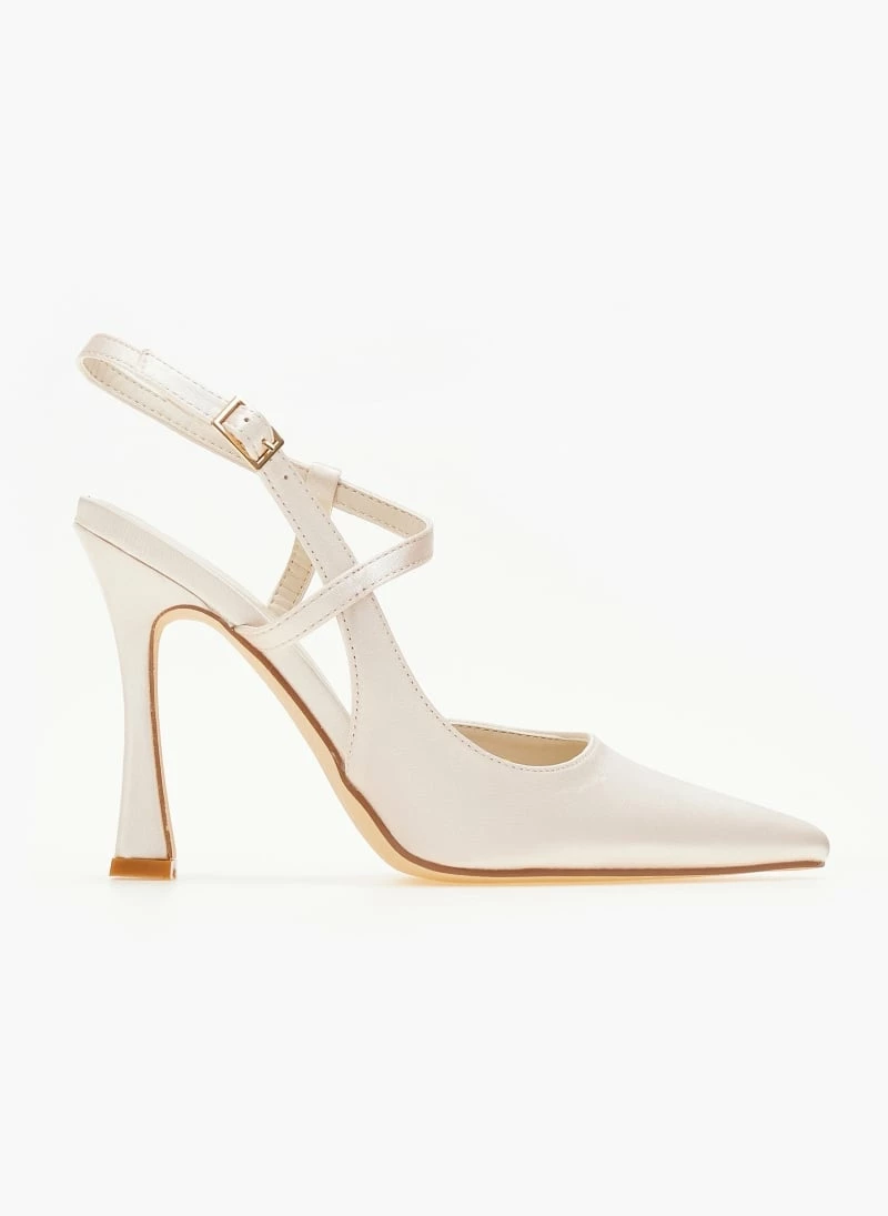 The Fashion Project Γόβες σατέν με δέσιμο στο πλάι - Άμμου - Image 2