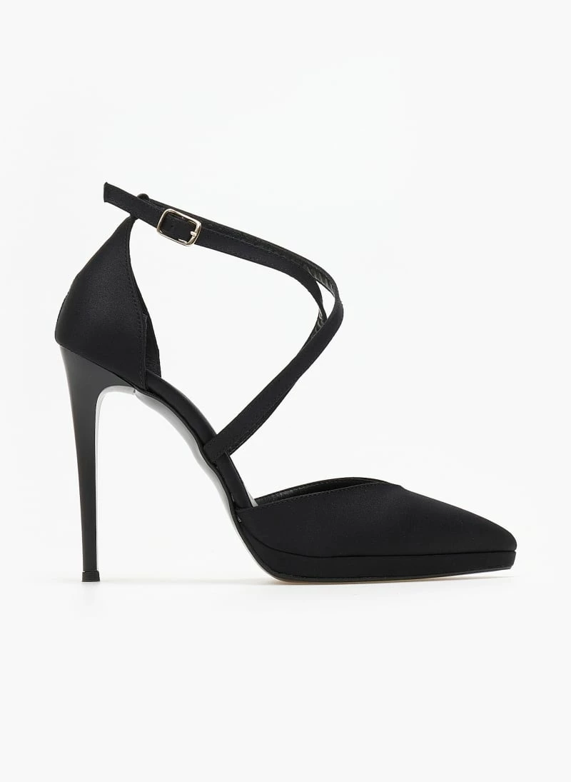 Γόβες σατέν με δέσιμο χιαστί Tfp Exclusive - Μαύρο - Image 6