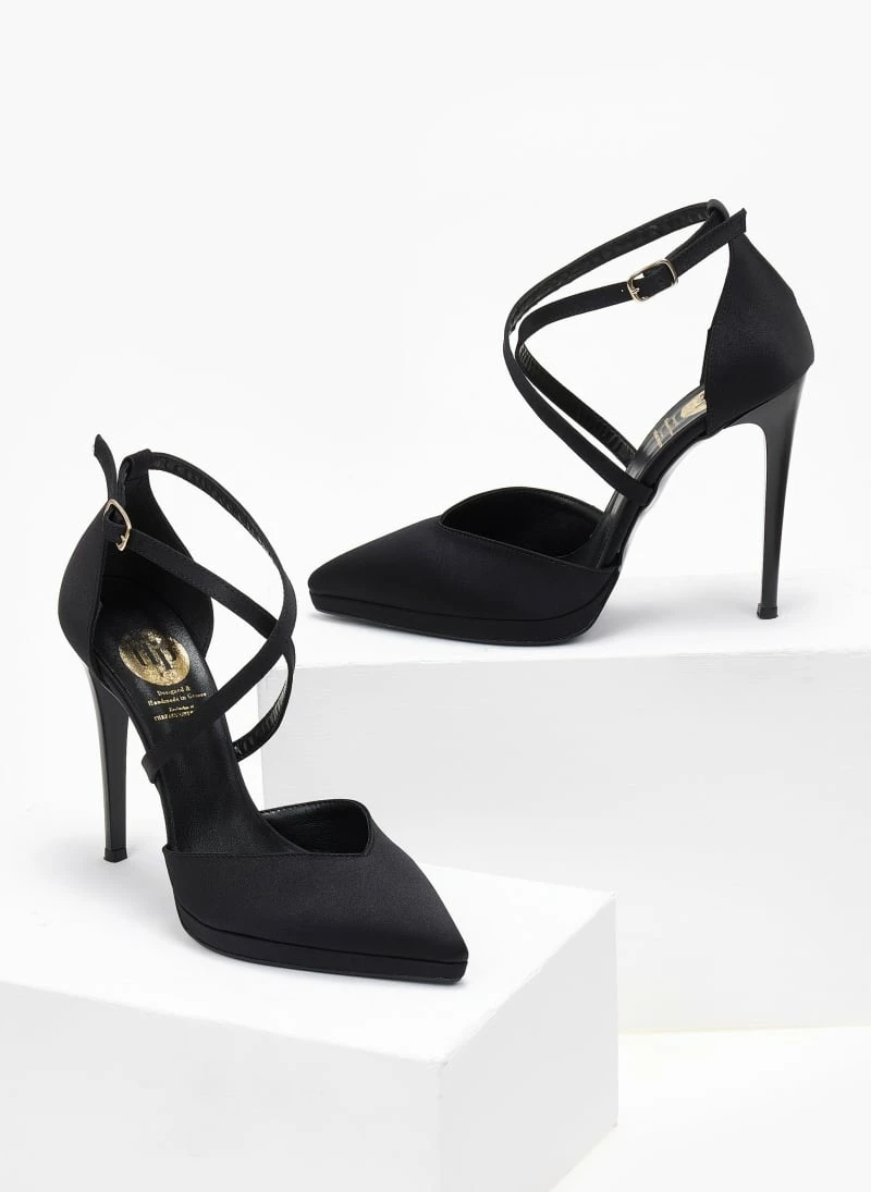 Γόβες σατέν με δέσιμο χιαστί Tfp Exclusive - Μαύρο - Image 3