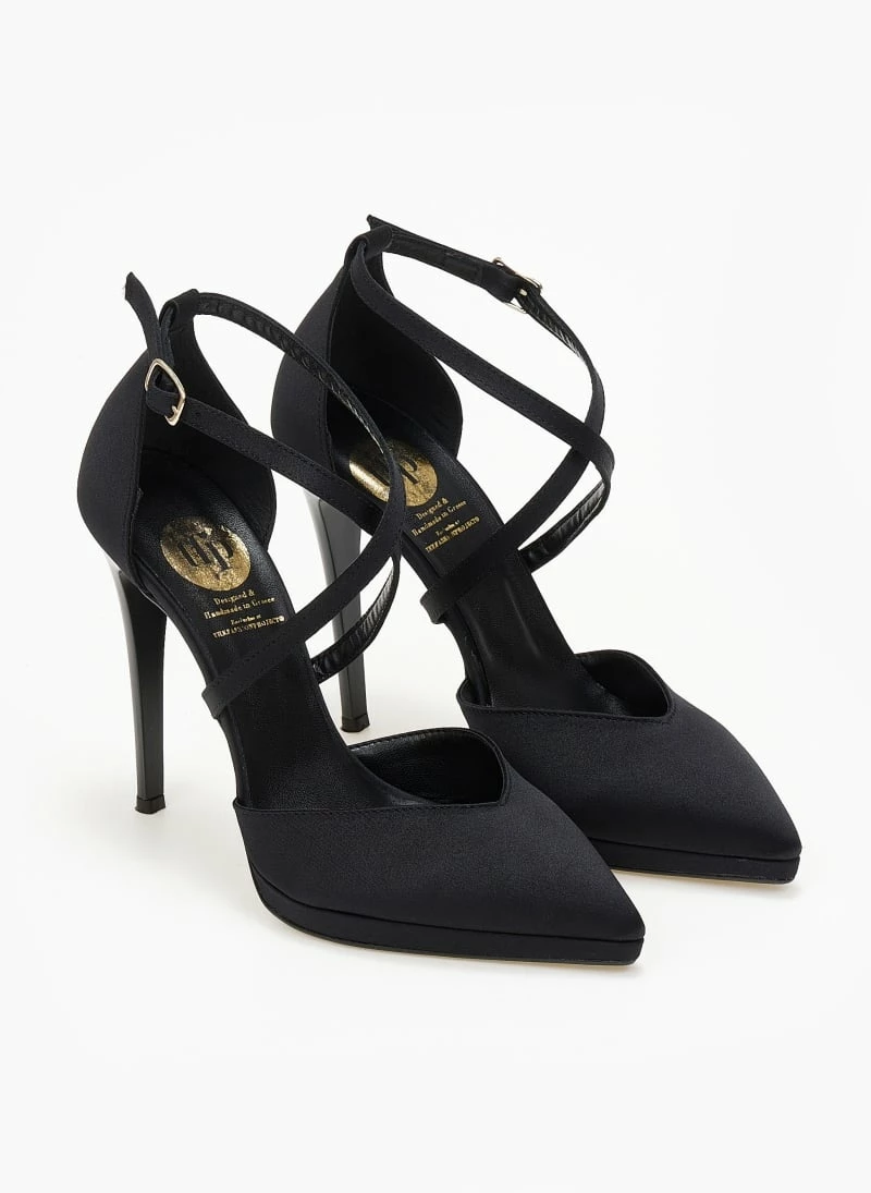 Γόβες σατέν με δέσιμο χιαστί Tfp Exclusive - Μαύρο - Image 2