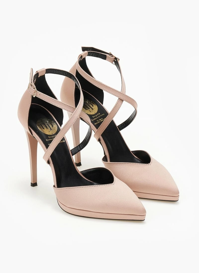 Γόβες σατέν με δέσιμο χιαστί Tfp Exclusive - Nude - Image 5