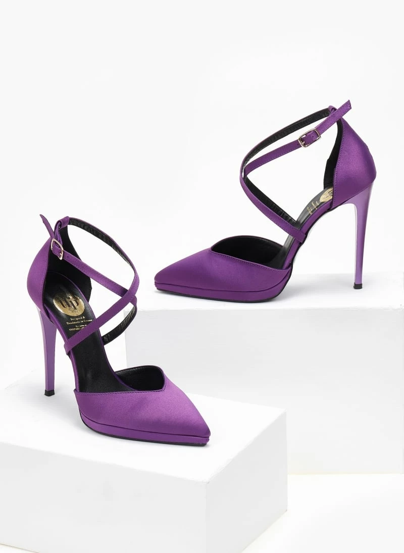 Γόβες σατέν με δέσιμο χιαστί Tfp Exclusive - Μωβ - Image 3