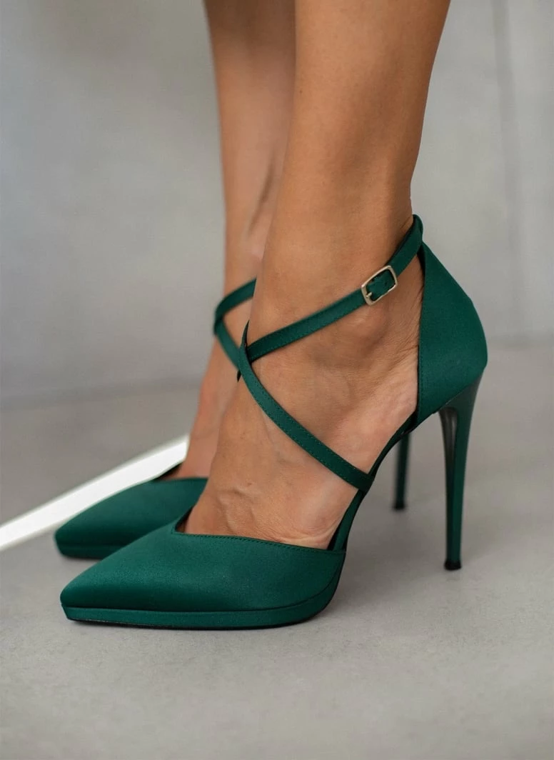 Γόβες σατέν με δέσιμο χιαστί Tfp Exclusive - Κυπαρισσί