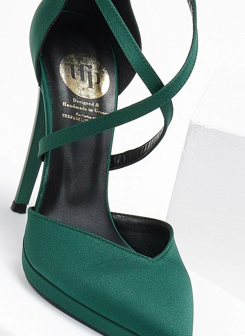 Γόβες σατέν με δέσιμο χιαστί Tfp Exclusive - Κυπαρισσί - Image 3