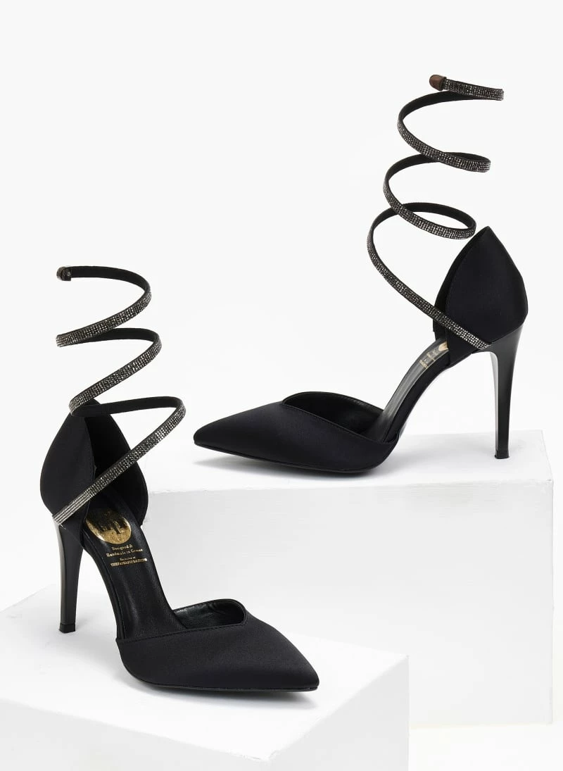 Γόβες σατέν με έλασμα και Strass Tfp - Μαύρο - Image 5