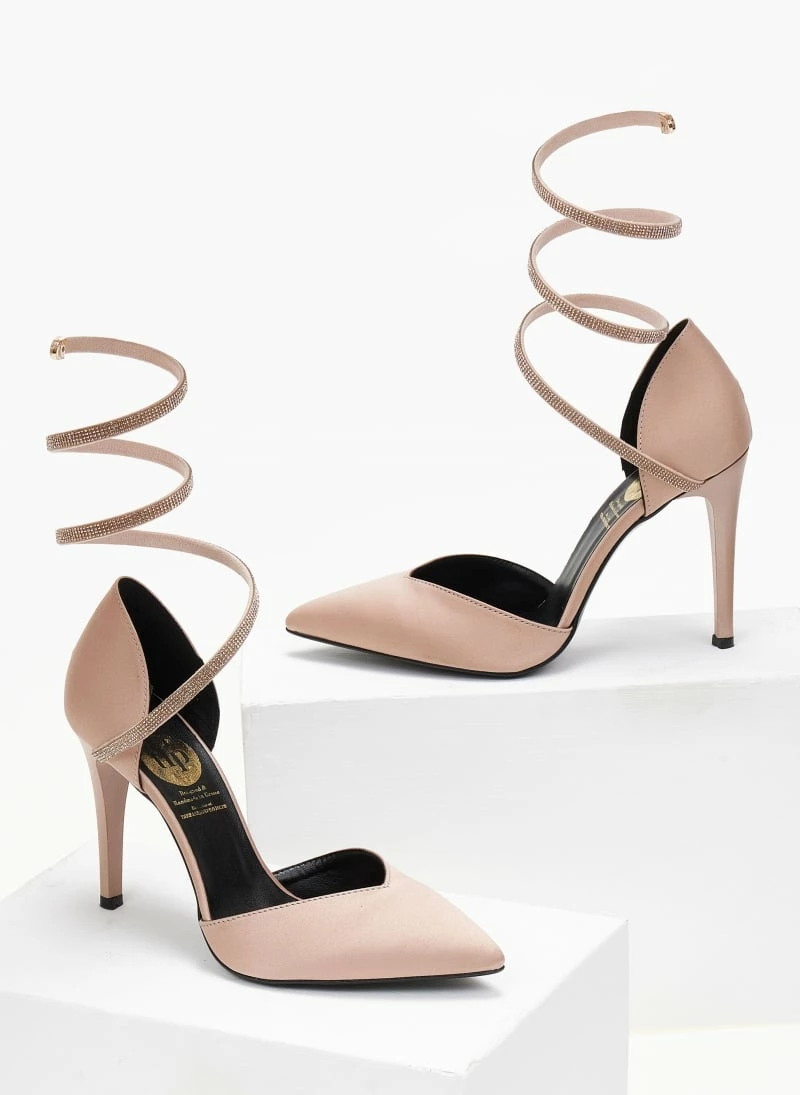 Γόβες σατέν με έλασμα και Strass Tfp - Nude - Image 3