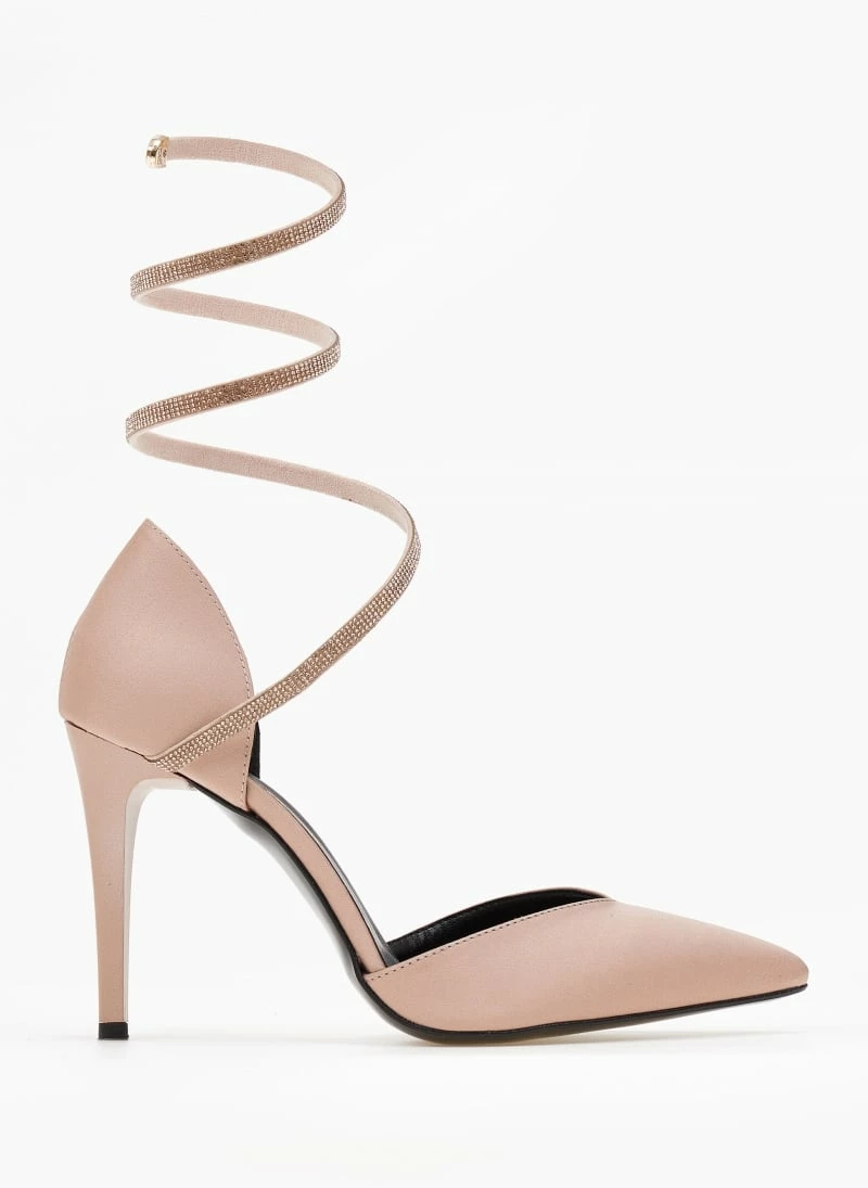 Γόβες σατέν με έλασμα και Strass Tfp - Nude - Image 6