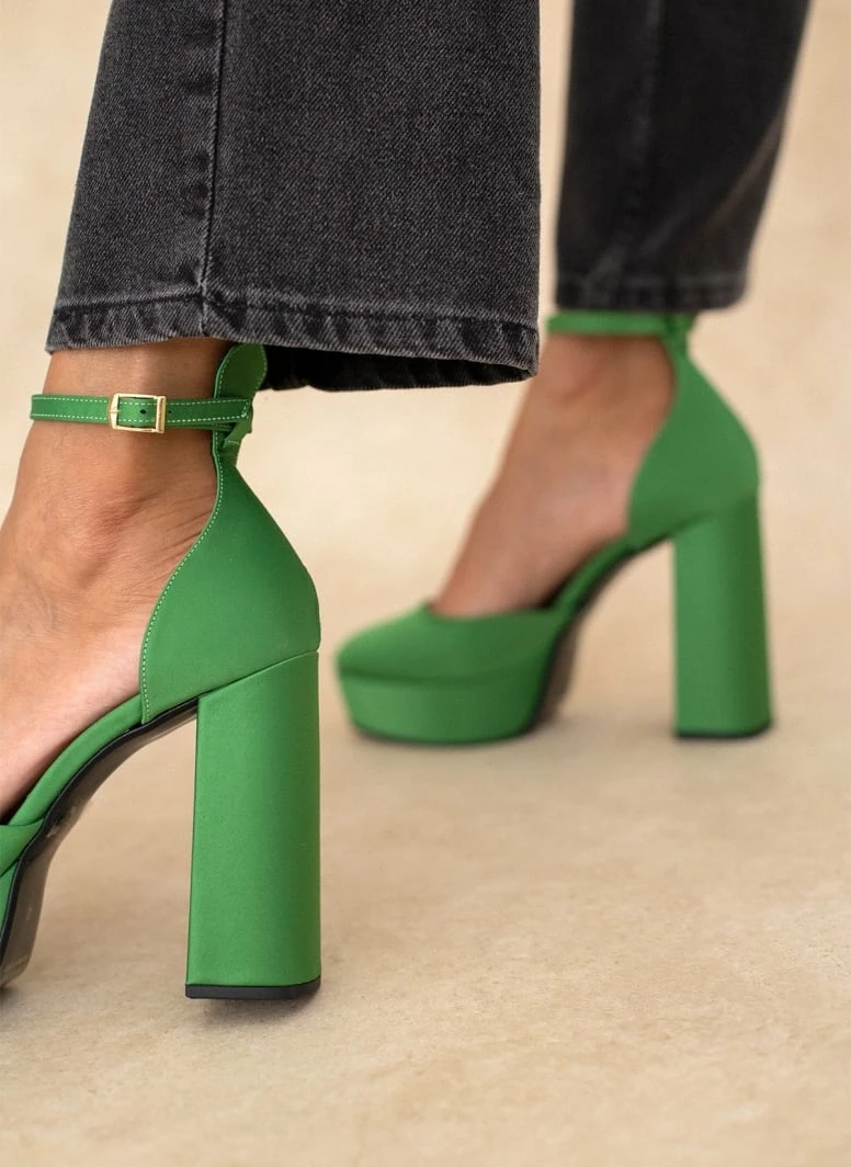 Γόβες σατέν με φιάπα Tfp - Πράσινο - Image 7