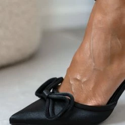 The Fashion Project Γόβες σατέν με φιόγκο - Μαύρο