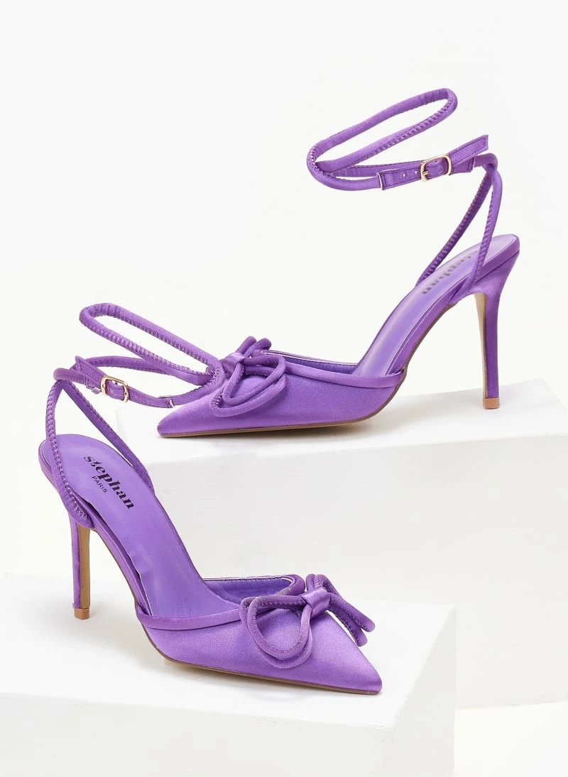 The Fashion Project Γόβες σατέν με φιόγκο - Μωβ - Image 3