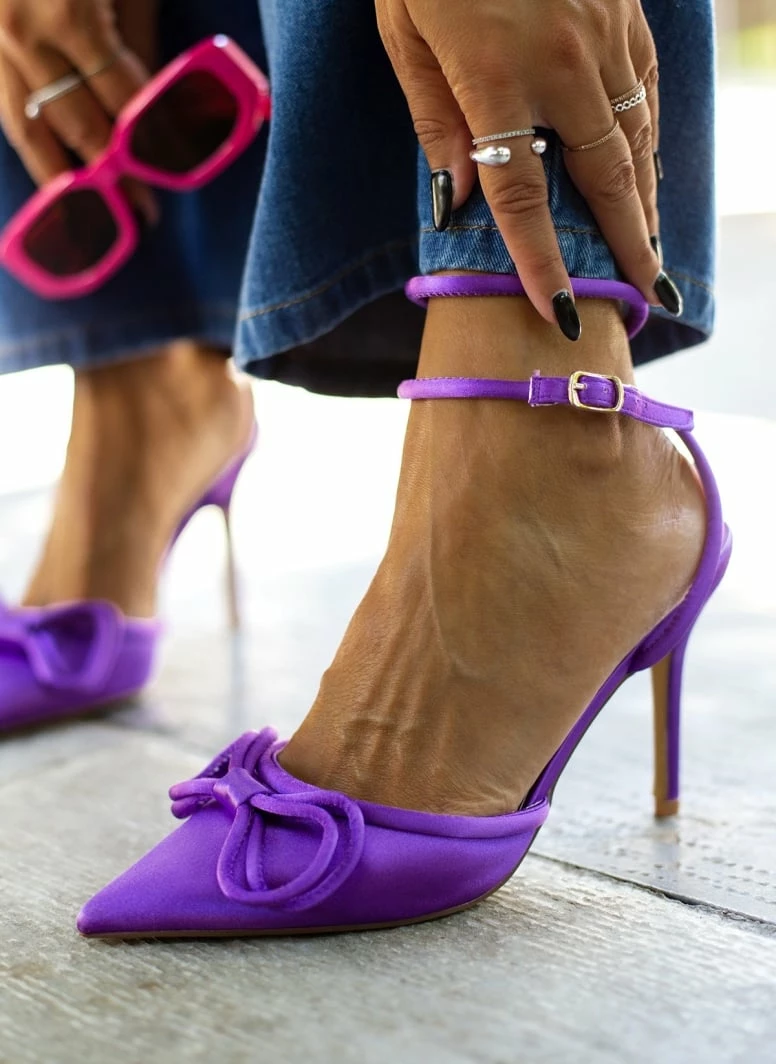 The Fashion Project Γόβες σατέν με φιόγκο - Μωβ - Image 4