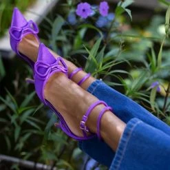 The Fashion Project Γόβες σατέν με φιόγκο - Μωβ