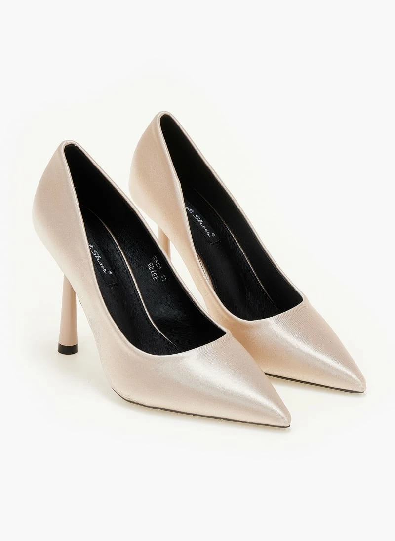 The Fashion Project Γόβες σατέν μυτερές - Μπεζ - Image 6