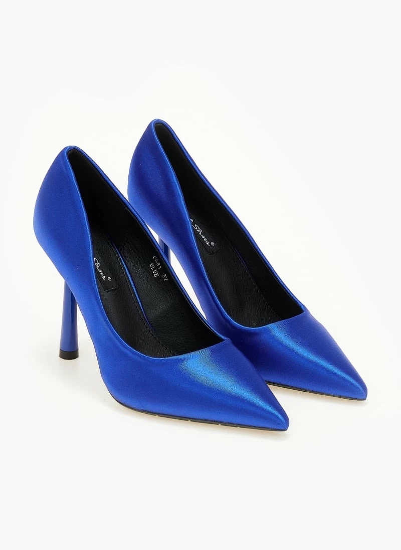 The Fashion Project Γόβες σατέν μυτερές - Μπλε - Image 6