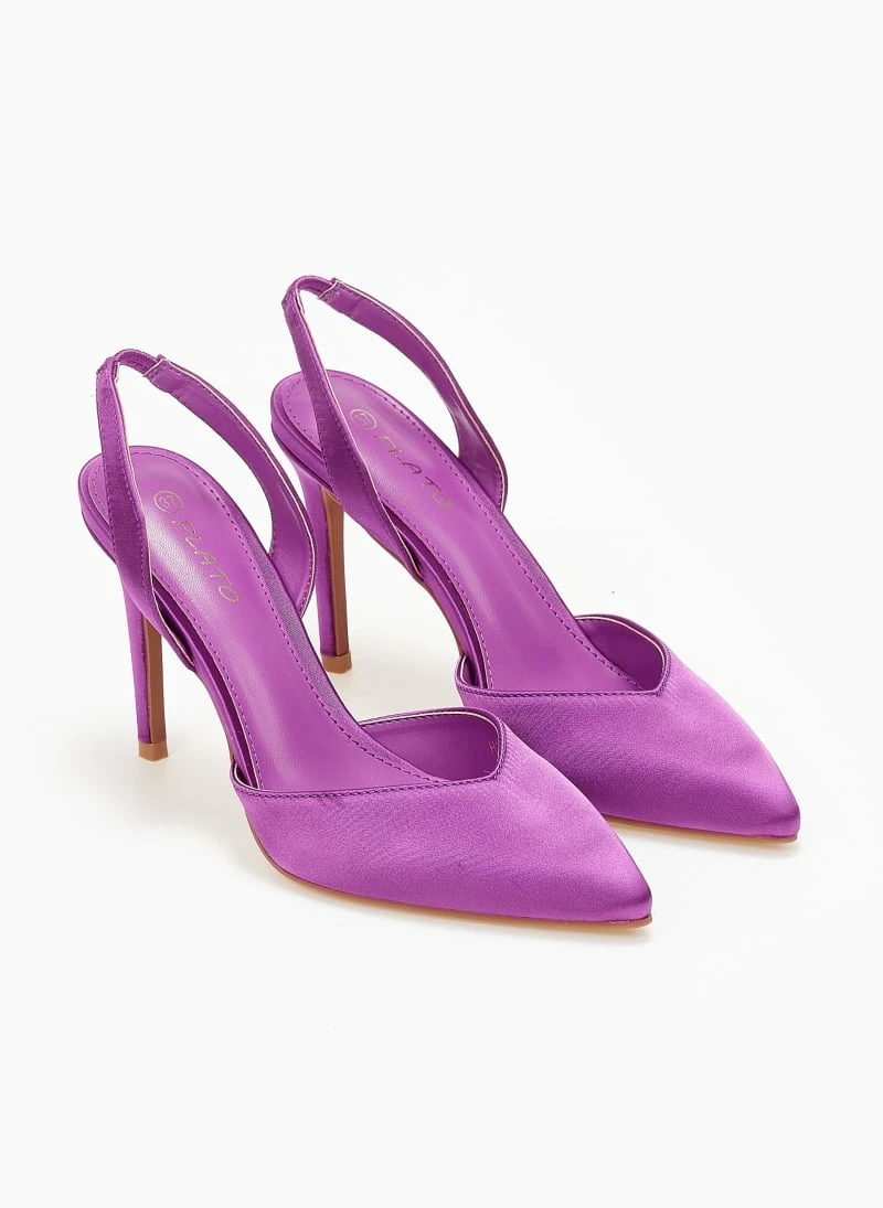 The Fashion Project Γόβες σατέν με λουράκι - Μωβ ανοιχτό - Image 5