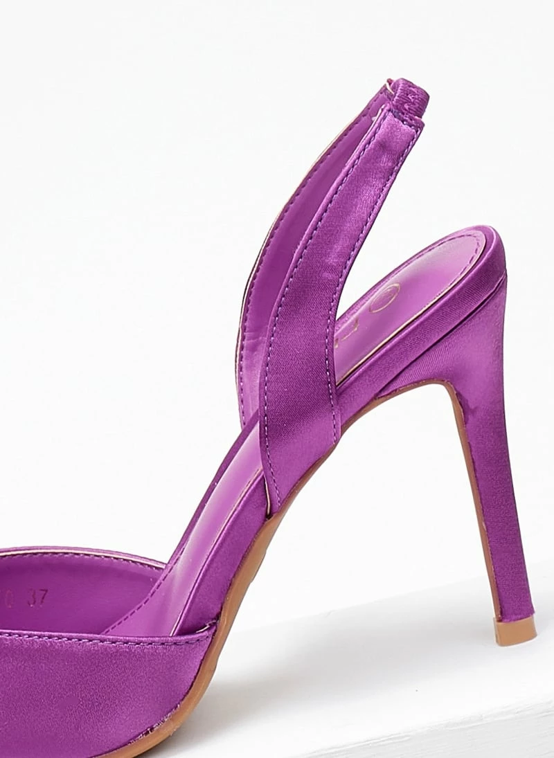 The Fashion Project Γόβες σατέν με λουράκι - Μωβ ανοιχτό - Image 3