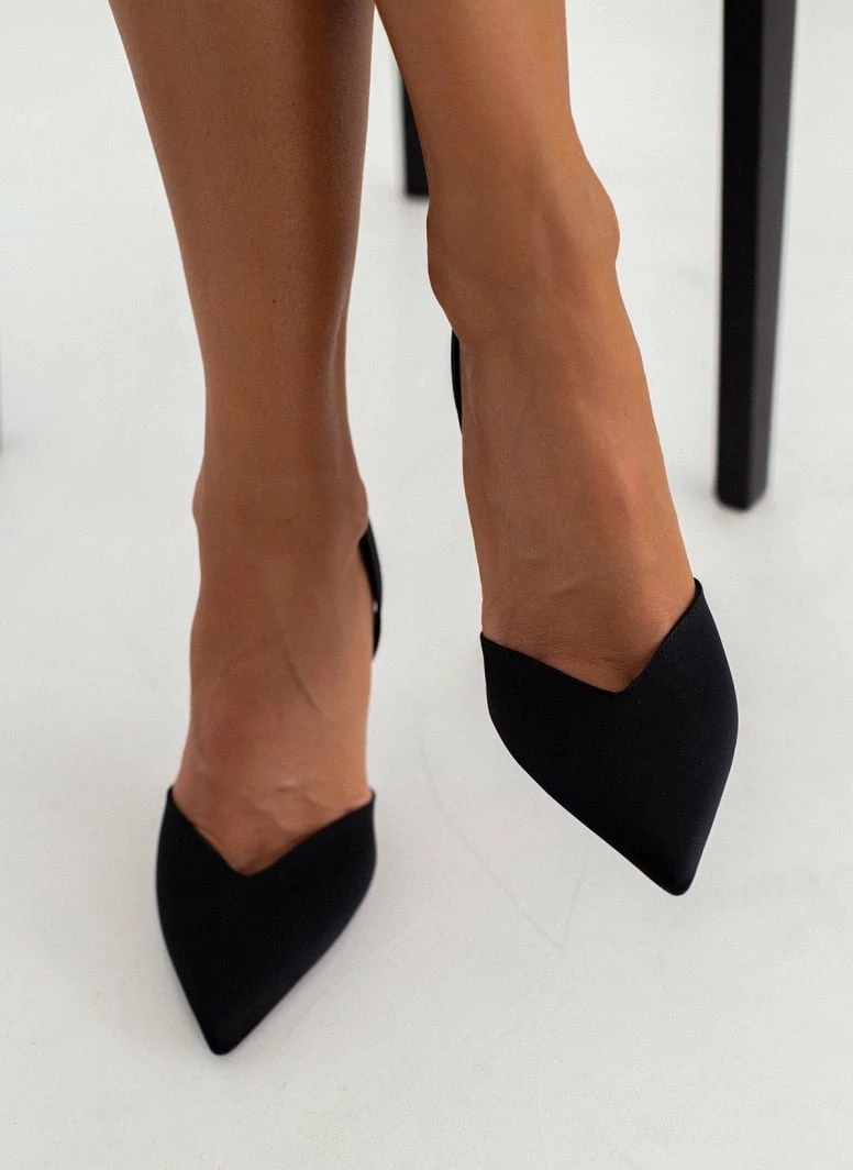 Γόβες σατέν με λουράκι Tfp - Μαύρο - Image 4