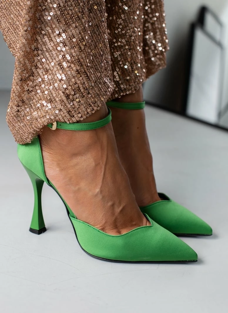 Γόβες σατέν με μπαρέτα Tfp - Πράσινο