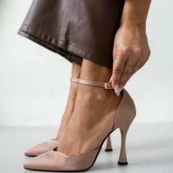 Γόβες σατέν με μπαρέτα Tfp - Nude