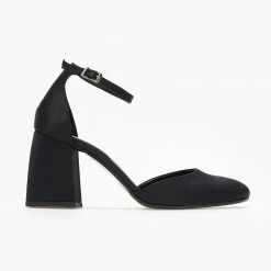 Γόβες σατέν με μπαρέτα Tfp - Μαύρο