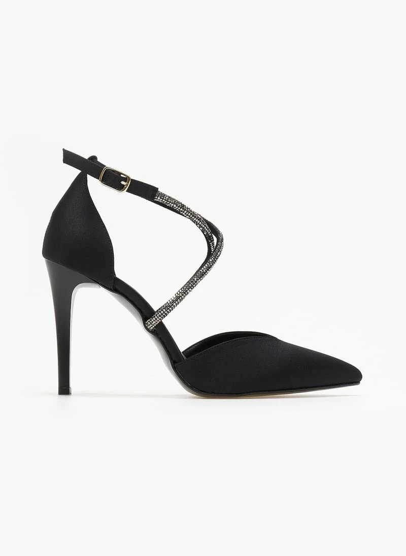 Γόβες σατέν με Strass λουράκια Tfp Exclusive - Μαύρο - Image 2