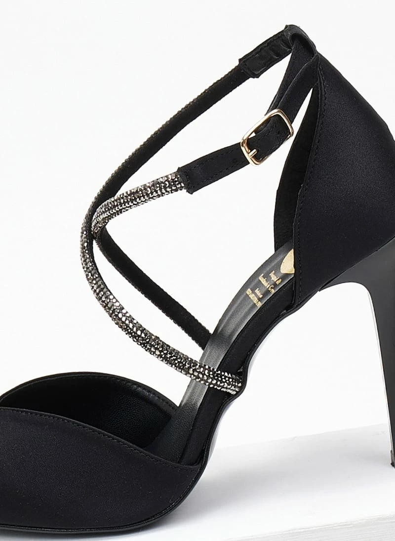 Γόβες σατέν με Strass λουράκια Tfp Exclusive - Μαύρο - Image 6