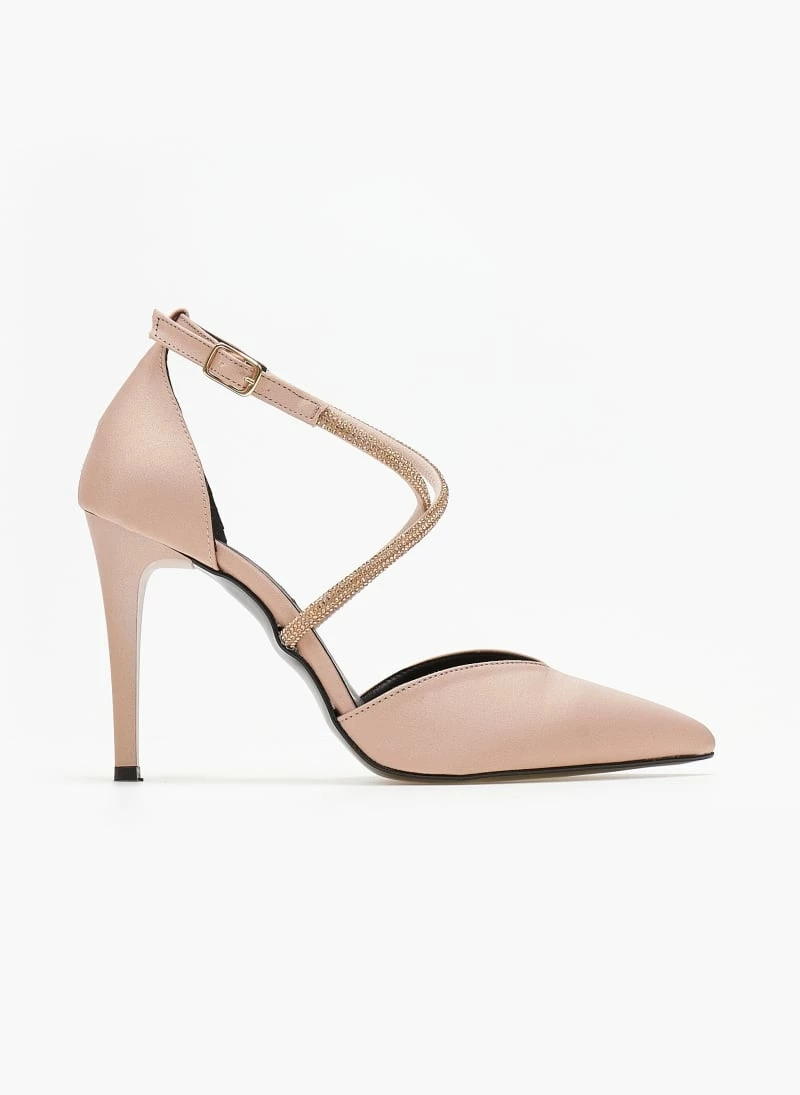 Γόβες σατέν με Strass λουράκια Tfp Exclusive - Nude - Image 6