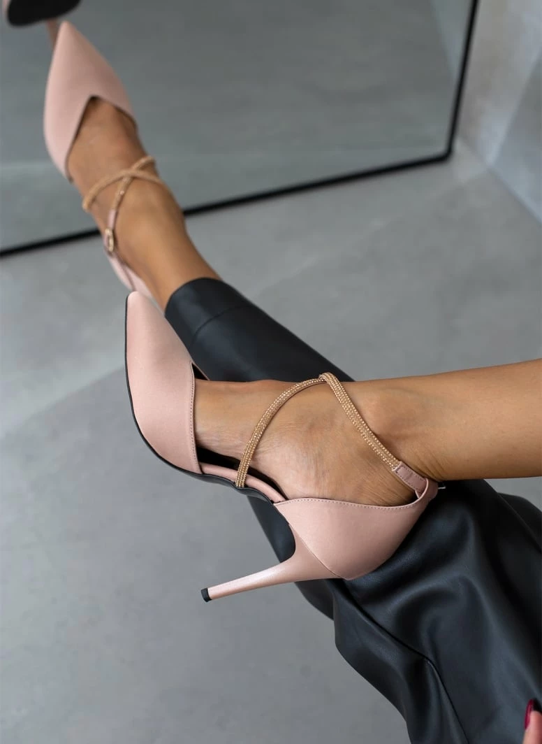 Γόβες σατέν με Strass λουράκια Tfp Exclusive - Nude - Image 8