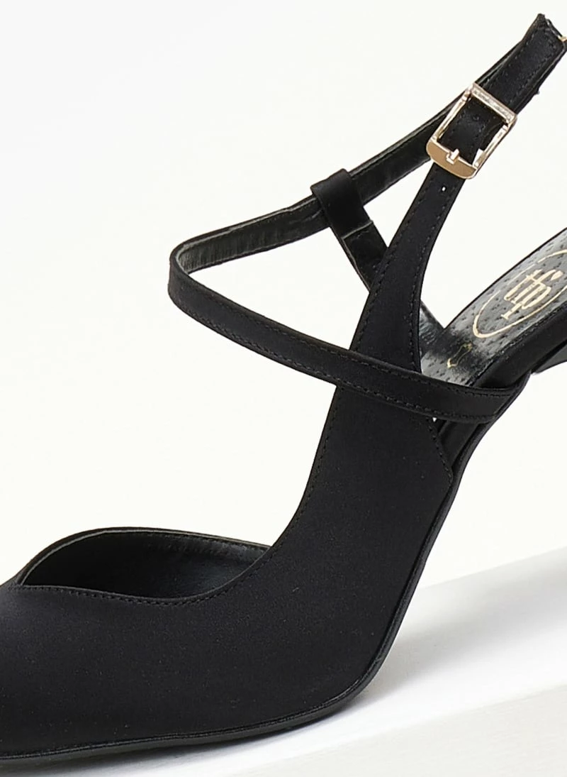 Γόβες σατέν μυτερές Tfp - Μαύρο - Image 3