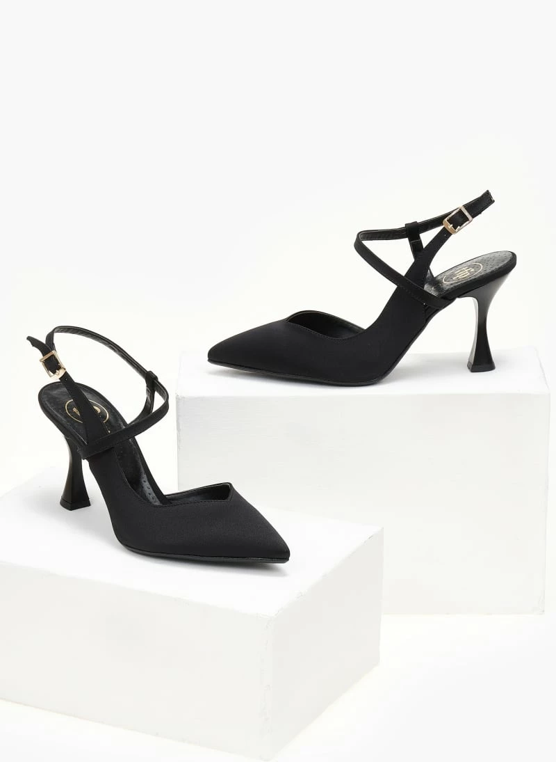 Γόβες σατέν μυτερές Tfp - Μαύρο - Image 4