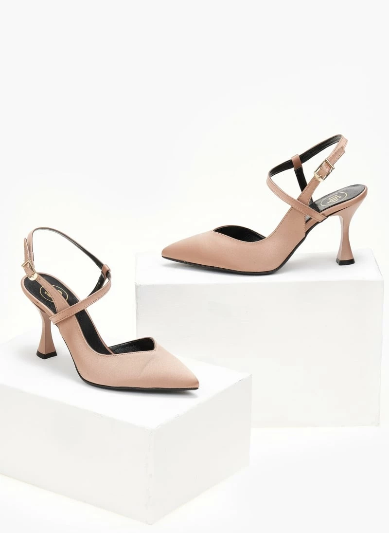 Γόβες σατέν μυτερές Tfp - Nude - Image 5