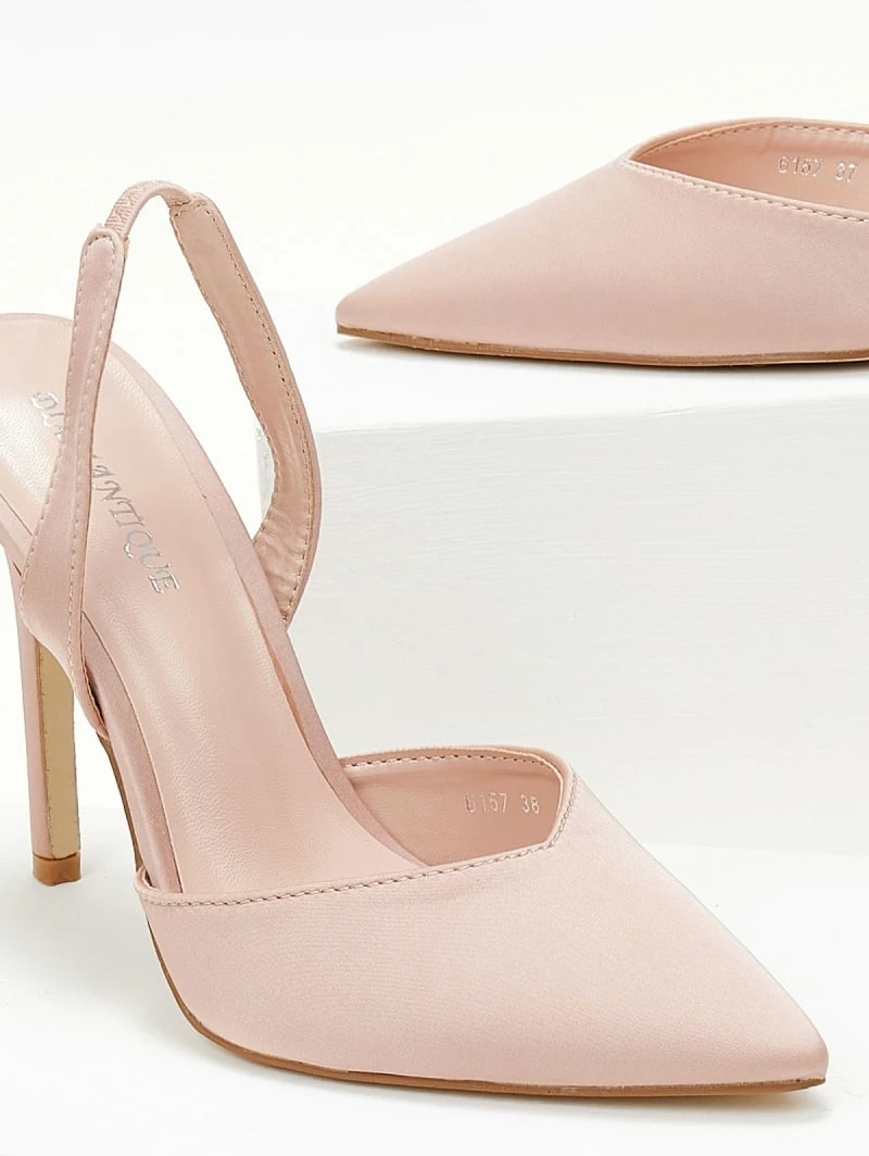 The Fashion Project Γόβες σατέν με λουράκι - Nude - Image 5