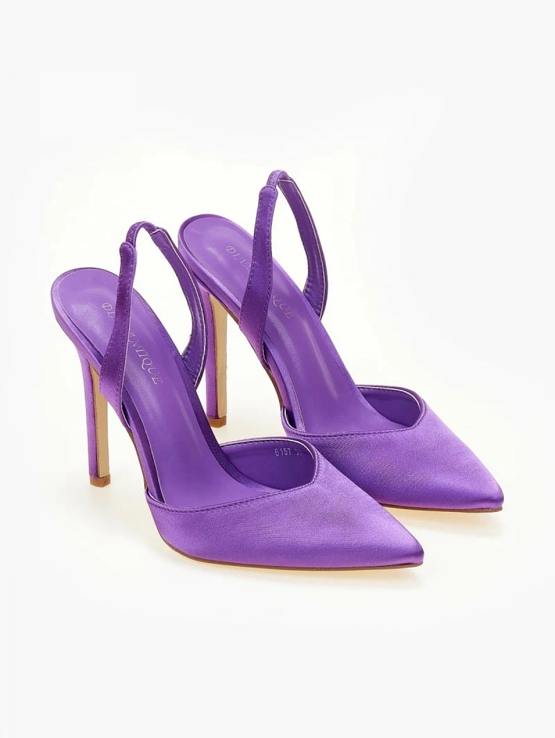 The Fashion Project Γόβες σατέν με λουράκι - Μωβ - Image 2