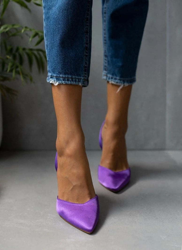 The Fashion Project Γόβες σατέν με λουράκι - Μωβ - Image 4